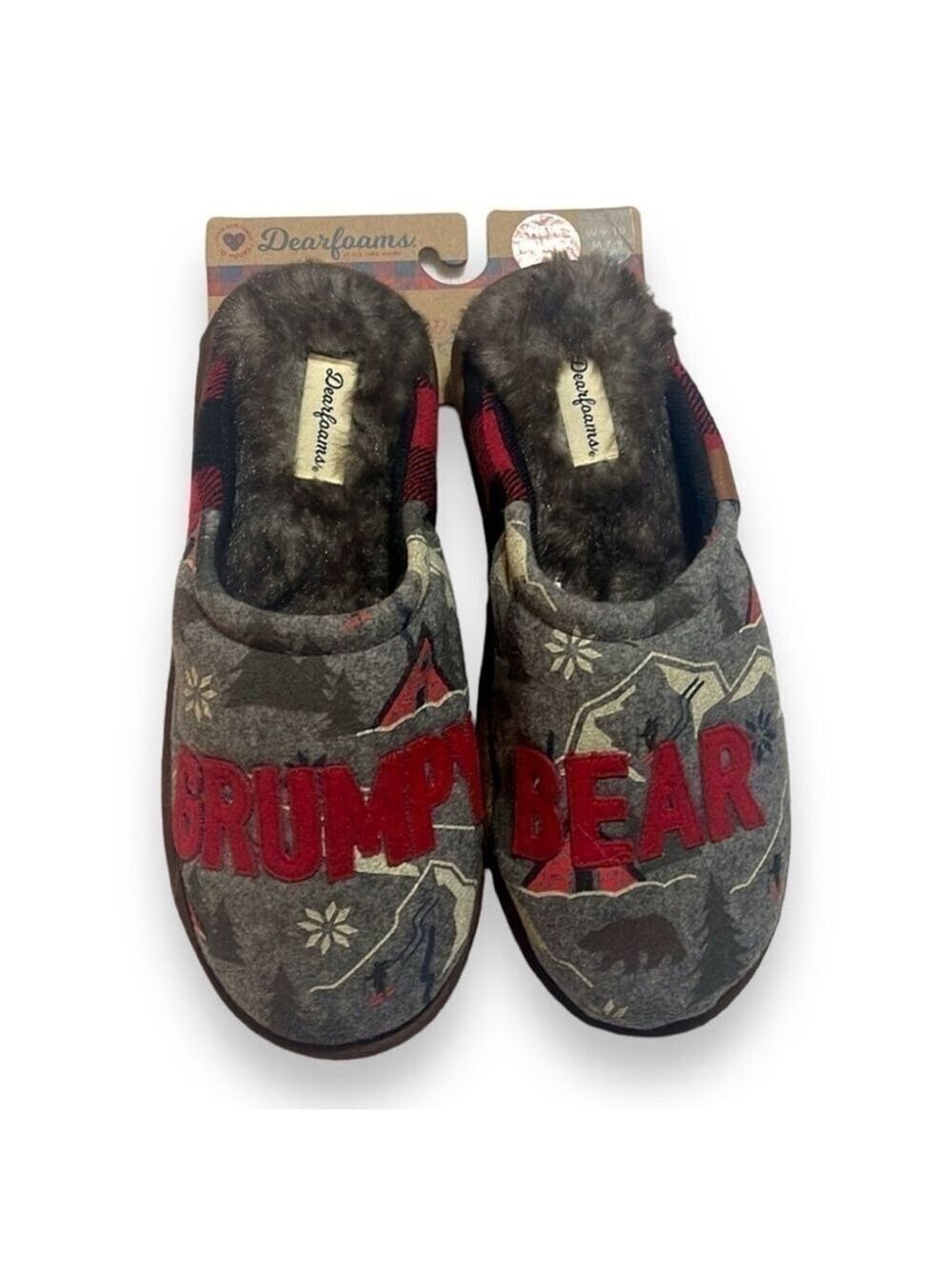 Dearfoams GRUMPY BEAR Slippers Men's 7-8 or Women's 9-10 Memory Foam